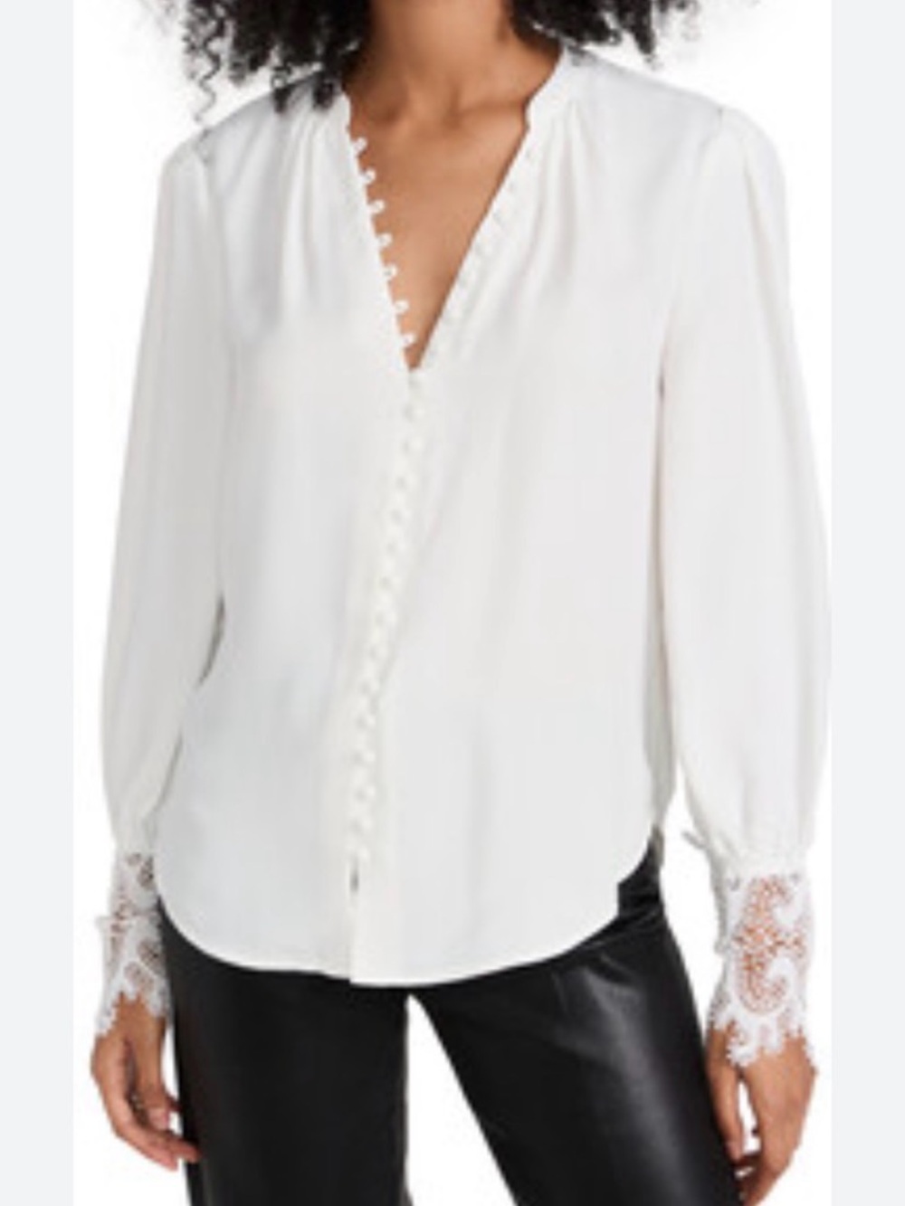 L'AGENCE Ava Lace Cuff Blouse M